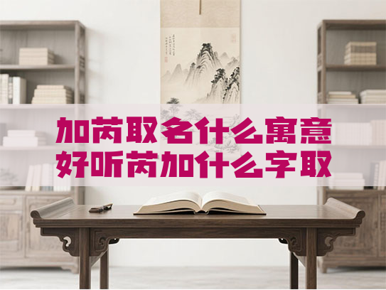 加芮取名什么寓意好听芮加什么字取名好听