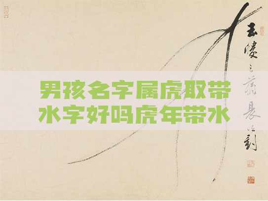 男孩名字属虎取带水字好吗虎年带水的好名字男孩 男孩名字属虎取带水字好吗虎年带水的好名字男孩