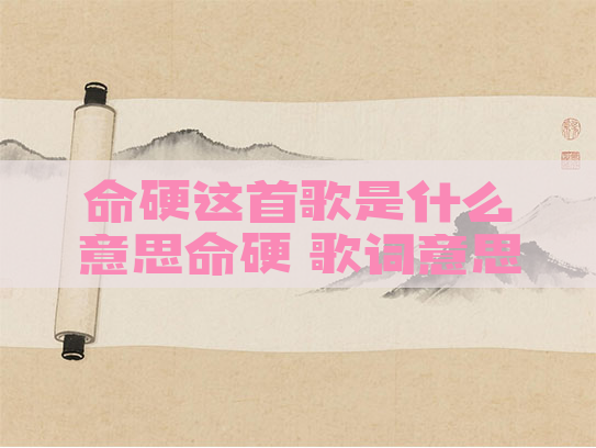 命硬这首歌是什么意思命硬 歌词意思
